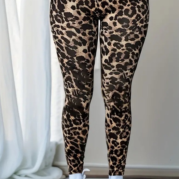 Leopard Animal print casual Leggings - Picture 8 of 10